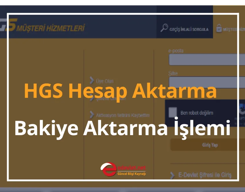 HGS Hesap ve Bakiye Aktarma İşlemi Nereden Yapılır? 2024 HGS Aktarma İşlemi