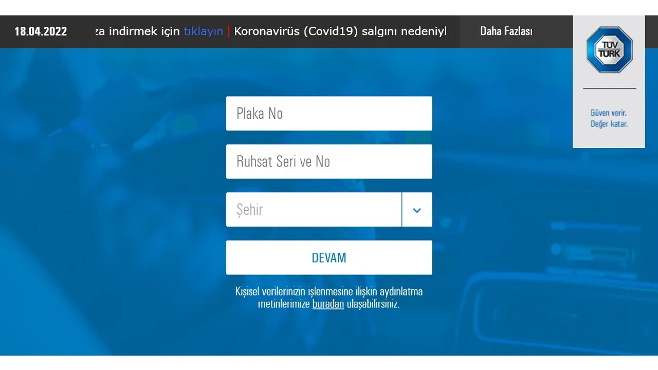 Araç Muayene Randevu Alma
