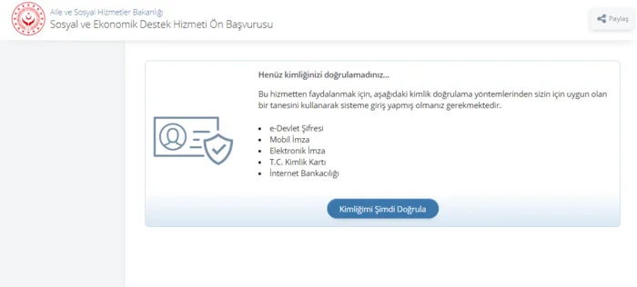 e-Devlet Aile Destek Başvurusu