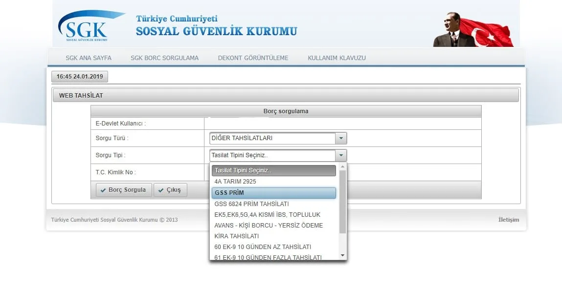 gss borç sorgulama sayfası