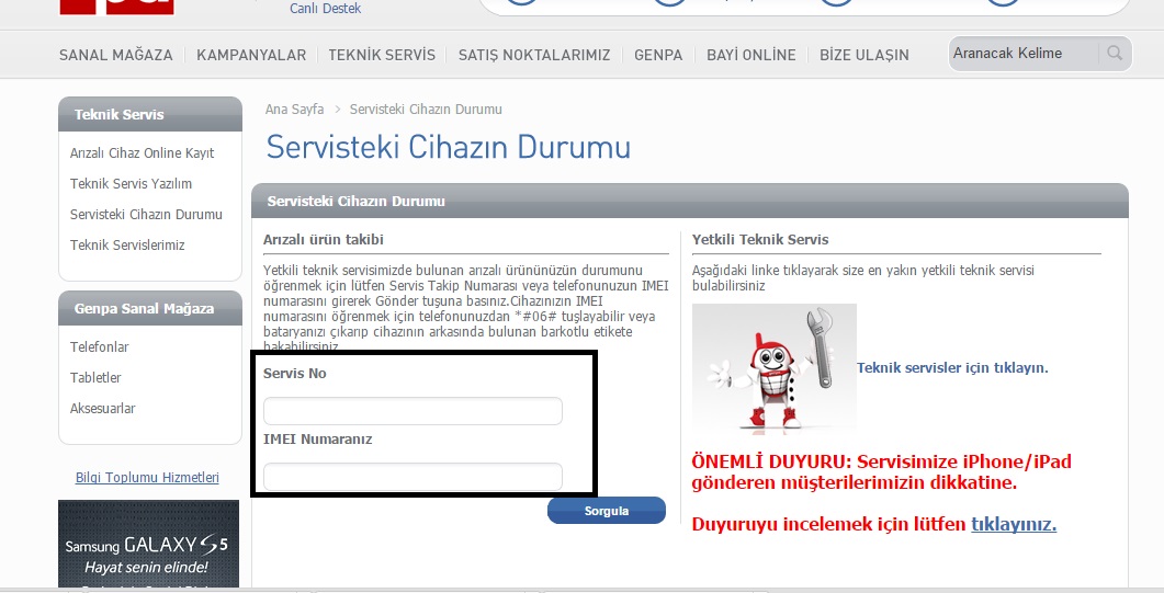 samsung cihaz takip genpa