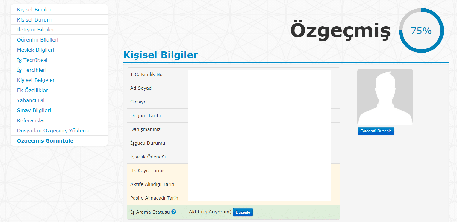 iskur ozgecmis