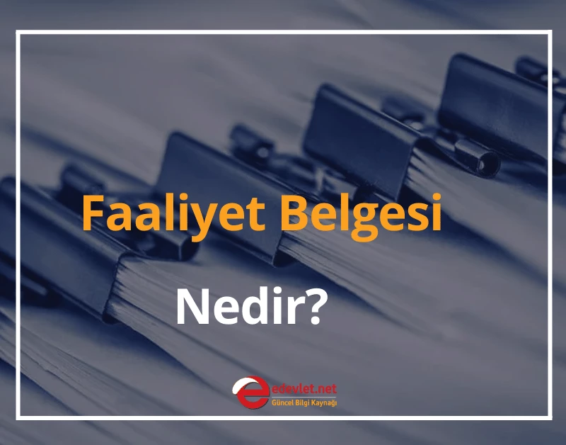 faaliyet belgesi
