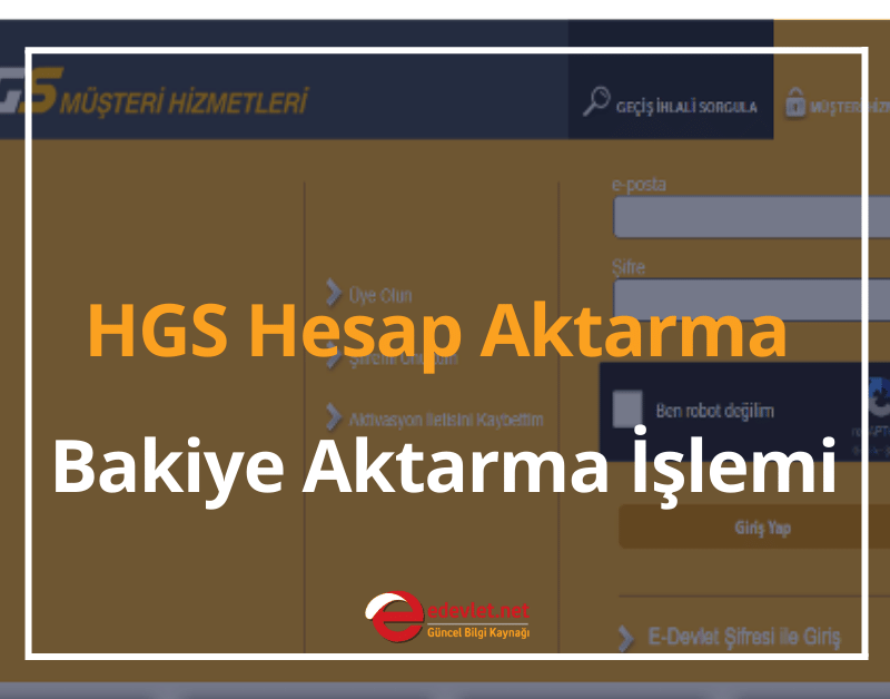 hgs hesap ve bakiye aktarma