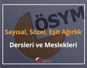 Sayısal, Sözel, Eşit Ağırlık Dersleri 2024 Sayısal, Sözel, Eşit Ağırlık Meslekleri
